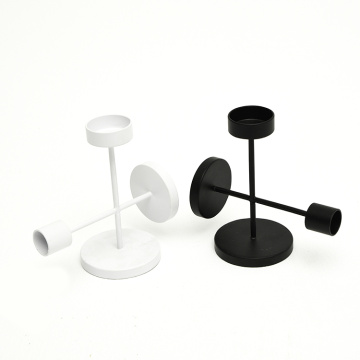 Modern Black Candle Holder Metal Candlesticks Contemporary Tabletop Decorations Newlywed Gift